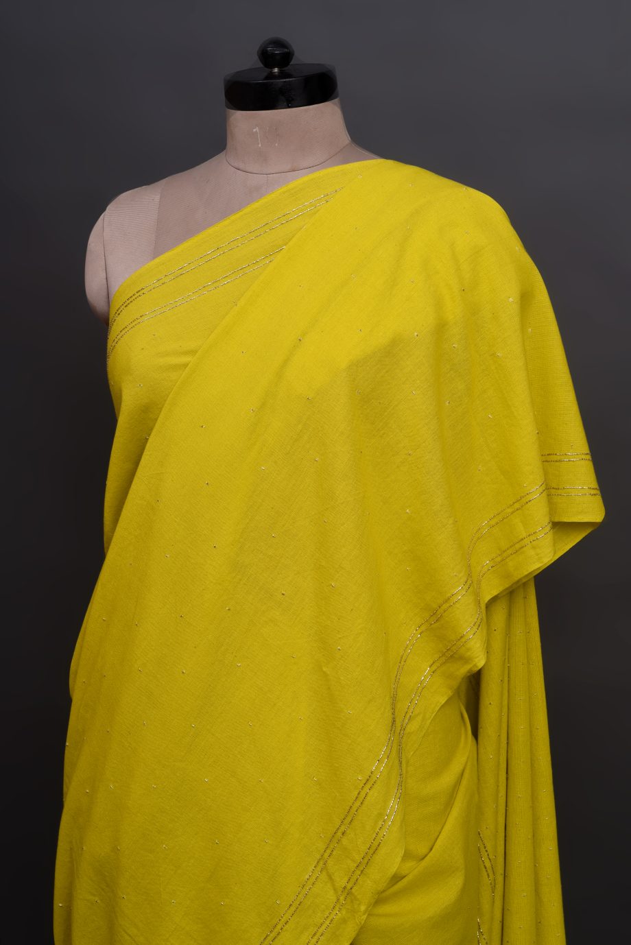 handloom zardozi handembroidered sari with glass beads