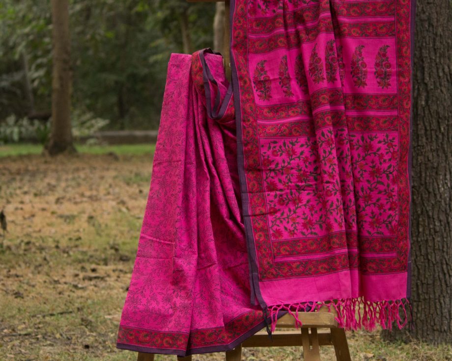 Handloom cotton saree, sari handmade handwoven in India