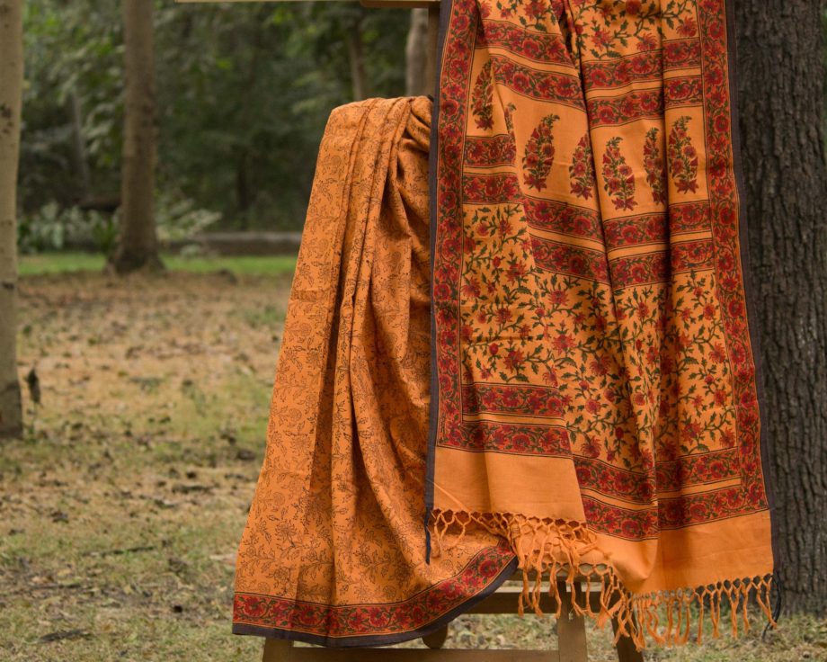 Handloom cotton saree, sari handmade handwoven in India