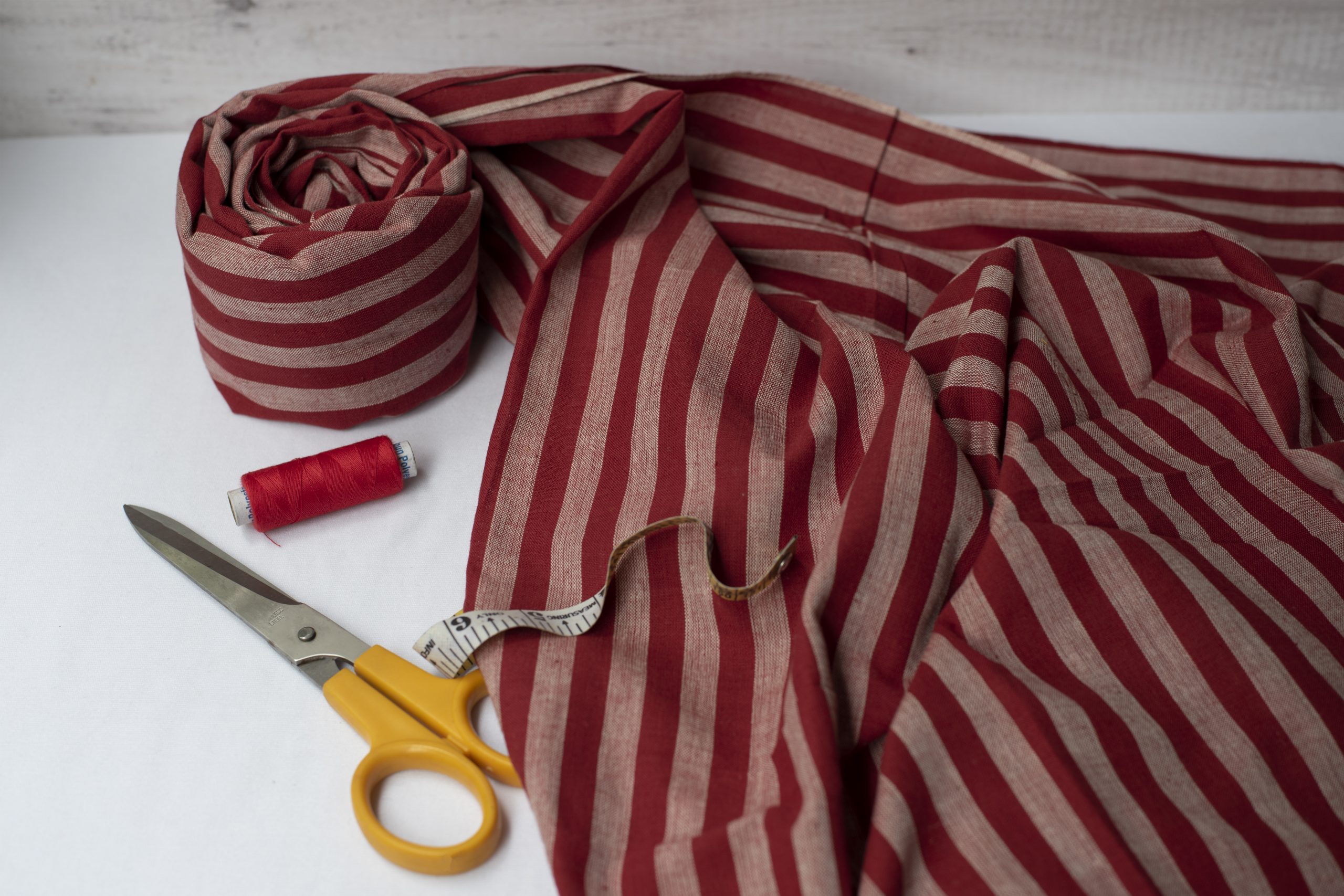 Red & White Stripes Fabric