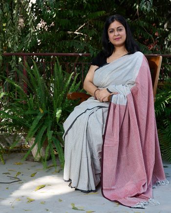 handloom cotton fabric sari Indian fashion