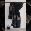 Black pashmina with chikankari embroidery kashmir and lucknow