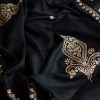 Black pashmina with chikankari embroidery kashmir and lucknow