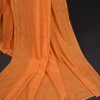 handloom cotton sari ornage colour cotton saree handmade in india