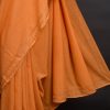 handloom cotton sari ornage colour cotton saree handmade in india