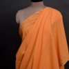 handloom cotton sari ornage colour cotton saree handmade in india