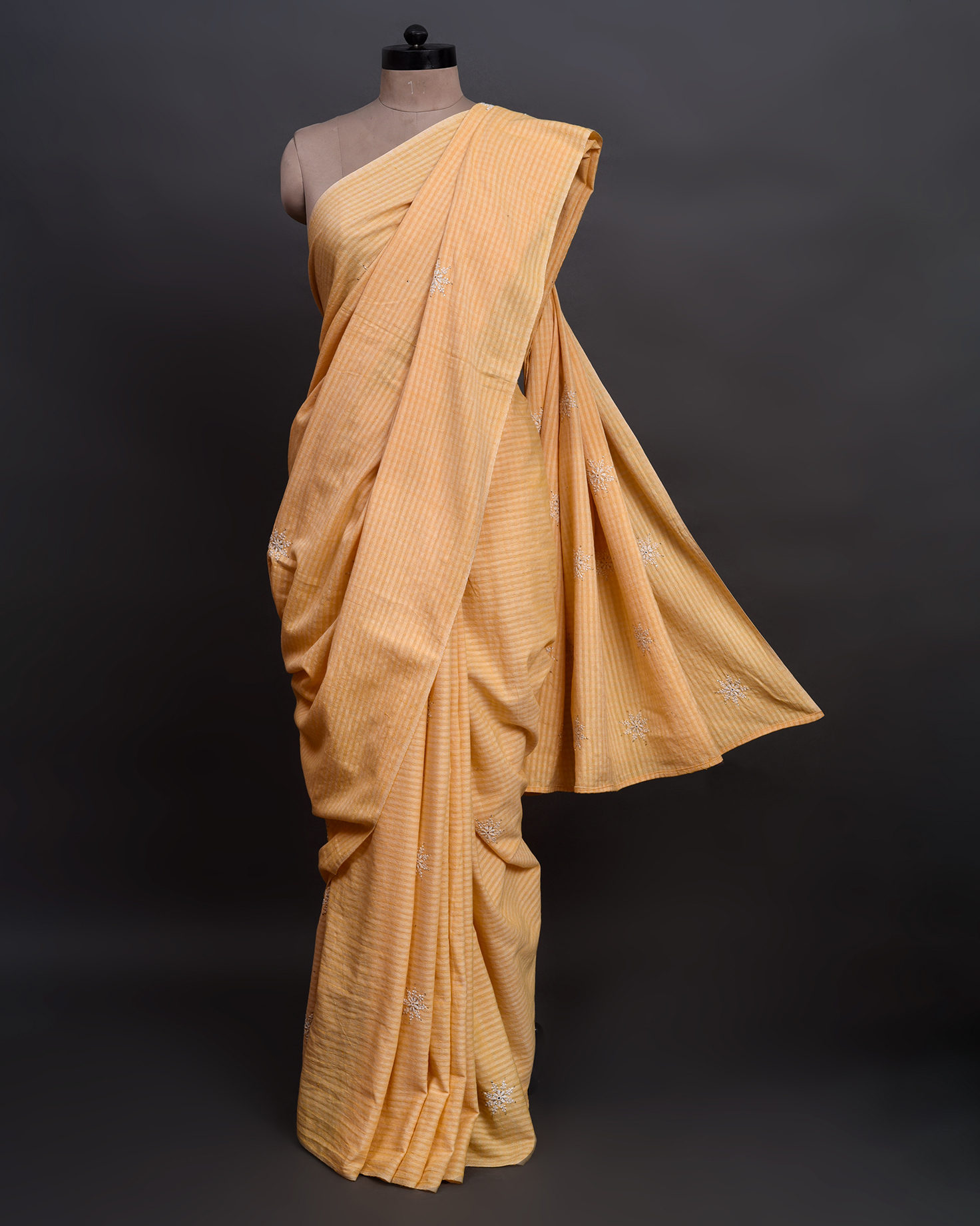 Yellow Chikankari Sari